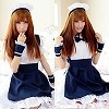 純白ワンピ×大人ネイビーのピュアメイド